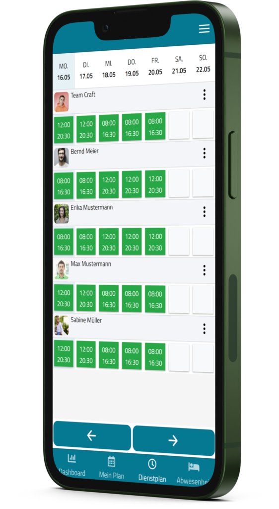 Dienstplan per App