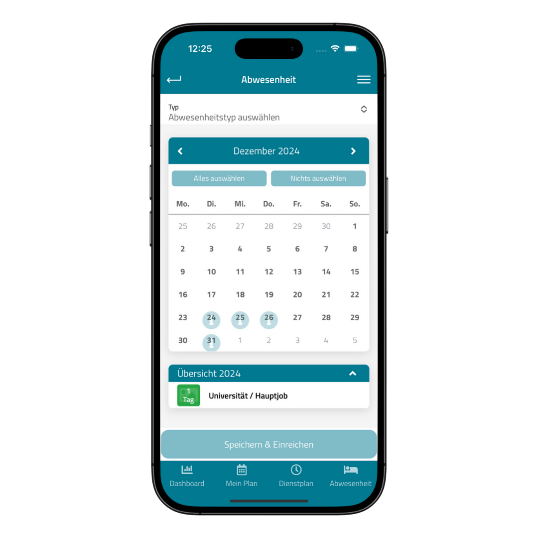 Abwesenheiten per App beantragen